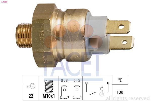 FACET Temperaturkontakt 7.4080 Temperaturkontakt kølerventilator FORD USA FACET 7.4080