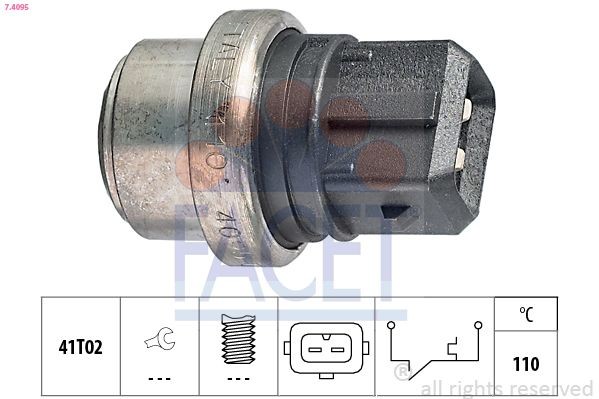 FACET Temperatuurschakelaar, koelmiddelwaarschuwingslamp 7.4095 Audi A1 Temperatuurschakelaar radiateurventilator FACET 7.4095