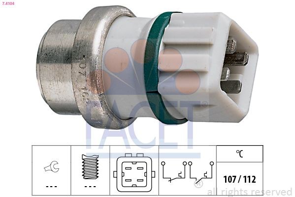 FACET Temperaturschalter, Kühlmittelwarnlampe 7.4104 Thermoschalter, Kühlerlüfter FACET Ford TRANSIT CUSTOM 7.4104