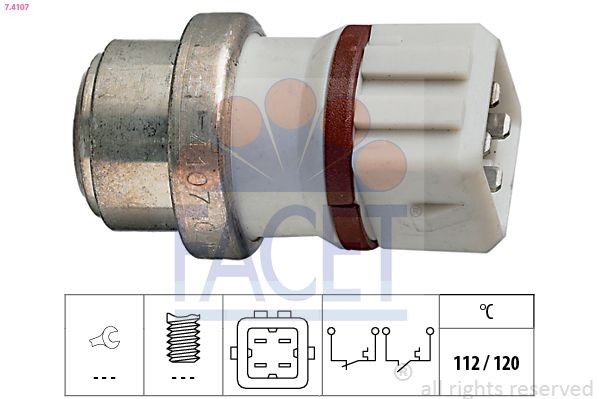 FACET Termokontakt, kylvätskevarning 7.4107 7.4107 Termokontakt kylfläkt FACET SKODA FELICIA