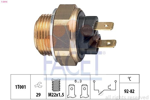 FACET Temperatuurschakelaar, radiateurventilator 7.5016 FACET 7.5016 Thermoschakelaar radiateurventilator Dacia Duster Van aan een voordelige prijs