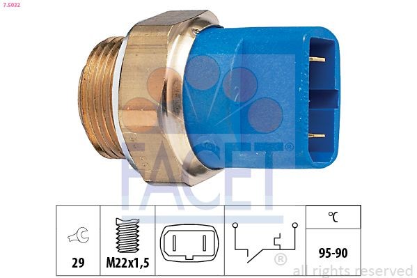 FACET Interruptor de temperatura, ventilador do radiador 7.5032 7.5032 Interruptor de temperatura ventilador do radiador VW SHARAN FACET