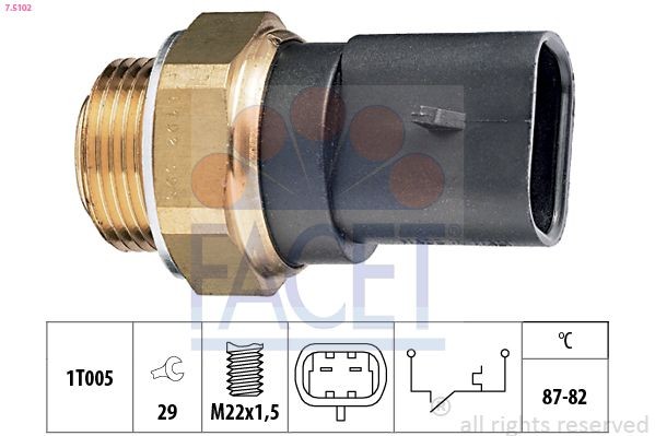 FACET Termocontatto ventola radiatore 7.5102 FACET 7.5102 Termocontatto ventola radiatore Diplomat A Coupe originale prezzo