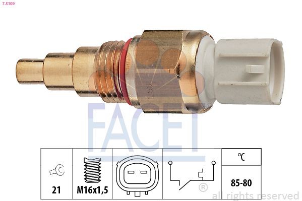 FACET Temperatuurschakelaar, radiateurventilator 7.5109 FACET 7.5109 Thermoschakelaar radiateurventilator Galant VI Sedan (E30) originele prijs