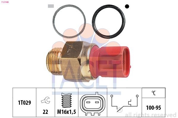 FACET Temperatuurschakelaar, radiateurventilator 7.5148 FACET 7.5148 Thermoschakelaar radiateurventilator Suzuki Vitara mk1 Cabrio originele prijs