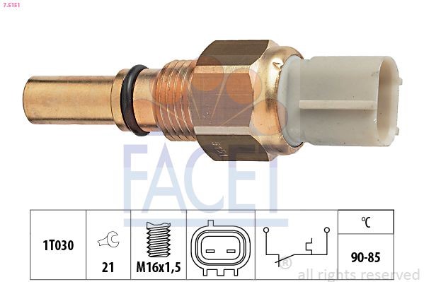 FACET Termokontakt, kylarfläkt 7.5151 FACET 7.5151 Termokontakt kylfläkt Toyota Corolla Compact E10 original