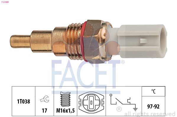 FACET Temperatuurschakelaar, radiateurventilator 7.5189 FACET 7.5189 Temperatuurschakelaar radiateurventilator Mazda MX 5 nc prijs