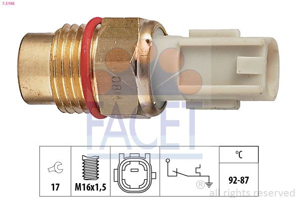FACET Θερμικός διακόπτης, βεντιλατέρ ψυγείου 7.5198 Βαλβίδα βεντιλατέρ FACET Dodge CHALLENGER 7.5198