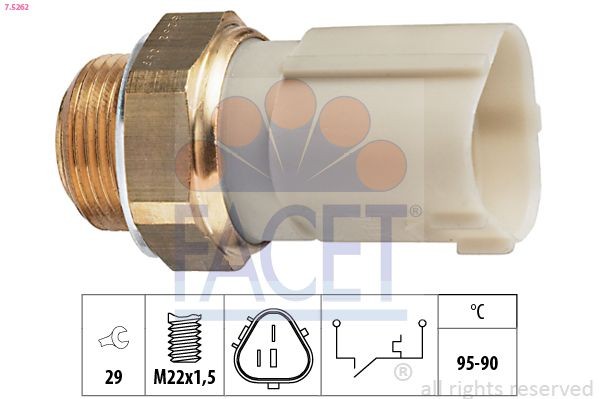 FACET Termoslēdzis, Radiatora ventilators 7.5262 Termoslēdzis radiatora ventilators FACET SUPERB 7.5262 lēti