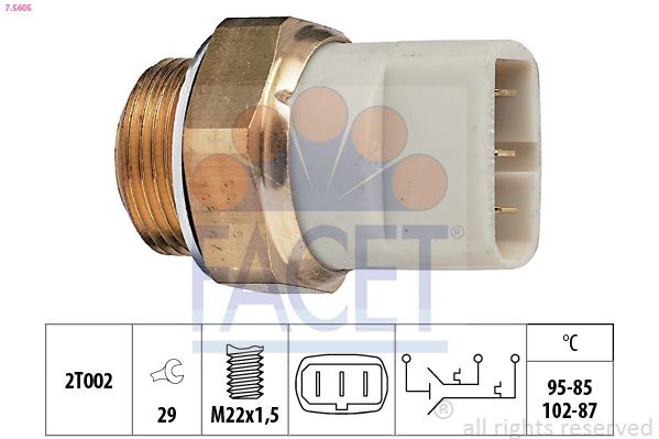 FACET Temperatuurschakelaar, radiateurventilator 7.5605 Thermoschakelaar radiateurventilator FACET A1 7.5605 goedkoop