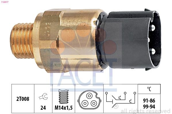 FACET Temperaturkontakt, kølerventilator 7.5617 7.5617 Temperaturkontakt kølerventilator FACET MITSUBISHI GALANT