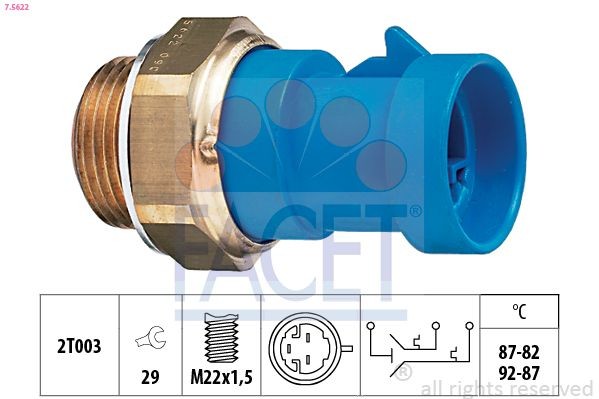 FACET Termocontatto ventola radiatore 7.5622 FACET 7.5622 Termocontatto, ventola radiatore Fiat Scudo 270 prezzo