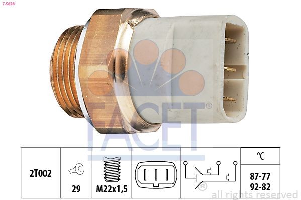 FACET Temperatuurschakelaar, radiateurventilator 7.5626 7.5626 Temperatuurschakelaar radiateurventilator AUDI A1 FACET