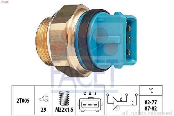 FACET Temperatuurschakelaar, radiateurventilator 7.5630 FACET 7.5630 Temperatuurschakelaar, radiateurventilator