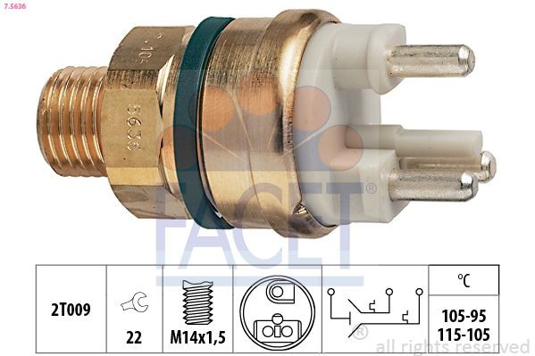 FACET Termokontakt, kylarfläkt 7.5636 7.5636 FACET termokontakt kylfläkt Mercedes 190