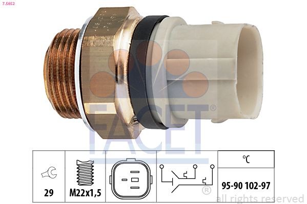FACET Temperatuurschakelaar, radiateurventilator 7.5652 Temperatuurschakelaar radiateurventilator FACET A1 7.5652 goedkoop