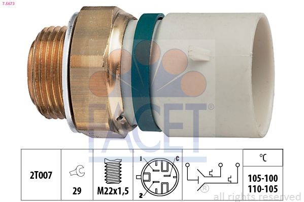 FACET Temperatuurschakelaar, radiateurventilator 7.5673 Temperatuurschakelaar radiateurventilator FACET CORSA 7.5673 goedkoop