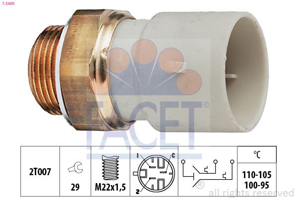 FACET Temperaturkontakt, kølerventilator 7.5689 Temperaturkontakt kølerventilator FACET MANTA 7.5689 billig