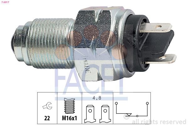 FACET Bryter, ryggelys 7.6017 Bryter ryggelys FACET Opel REKORD 7.6017