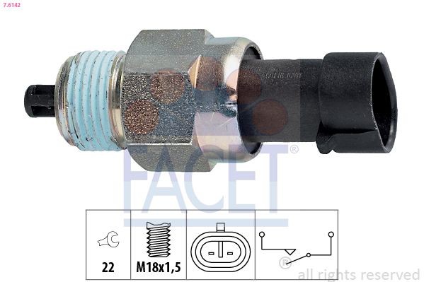 FACET Kytkin, peruutusvalo 7.6142 FACET Peruutusvalon kytkin SUBARU 7.6142