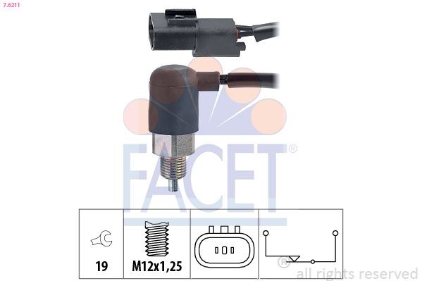 FACET Kytkin, peruutusvalo 7.6211 Forester I (SF) peruutusvalon kytkin FACET 7.6211