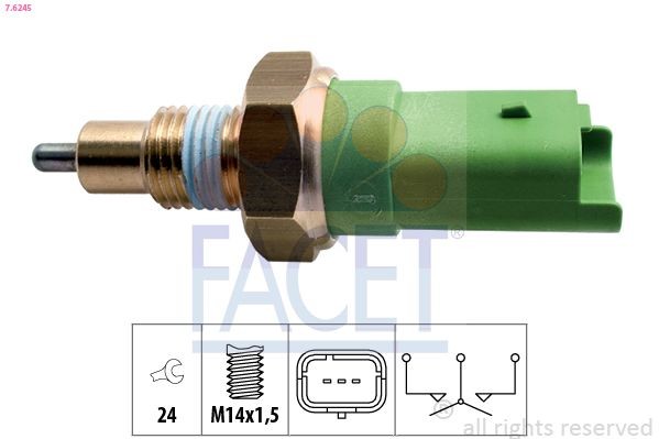 FACET Interruttore, Luce di retromarcia 7.6245 FACET 7.6245 costo Interruttore retromarcia MERCEDES-BENZ Classe E Camion pianale / Telaio (VF211) originale