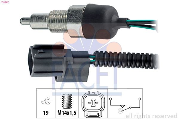FACET Achteruitrijschakelaar 7.6247 7.6247 Schakelaar achteruitrijlicht HONDA PRELUDE FACET