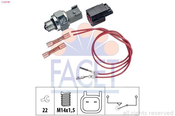 FACET Διακόπτης, φώτα όπισθεν 7.6274K 7.6274K Διακόπτης φώτων όπισθεν MITSUBISHI LANCER FACET