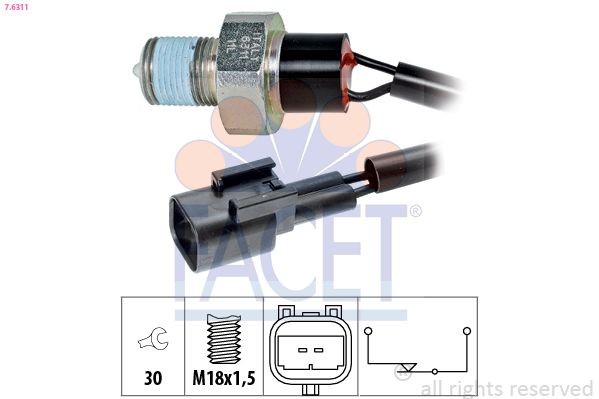 FACET Achteruitrijschakelaar 7.6311 7.6311 Achteruitrijlicht schakelaar KIA STONIC FACET