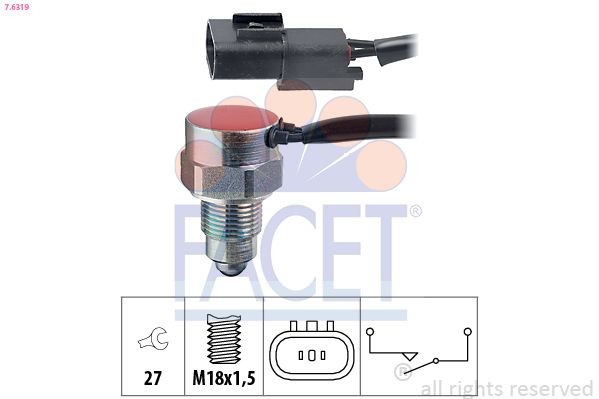 Achteruitrijschakelaar FACET 7.6319 FACET 7.6319 Schakelaar achteruitrijlicht MITSUBISHI OUTLANDER 2016