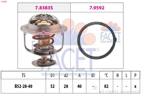 FACET Thermostat d'eau 7.8383 FACET 7.8383 Thermostat liquide de refroidissement Mazda CX 5 ke pas cher