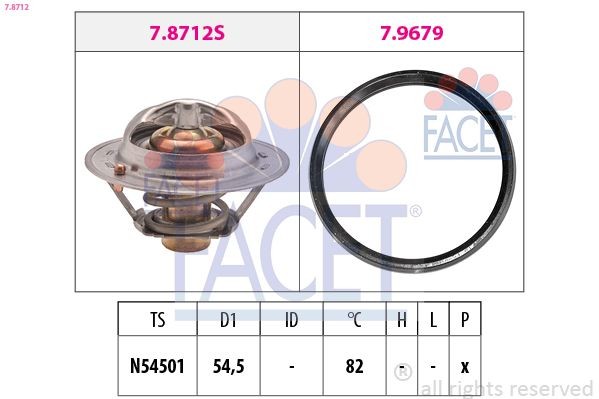 FACET Termostat, kølemiddel 7.8712 7.8712 Termostat kølemiddel KIA NIRO FACET