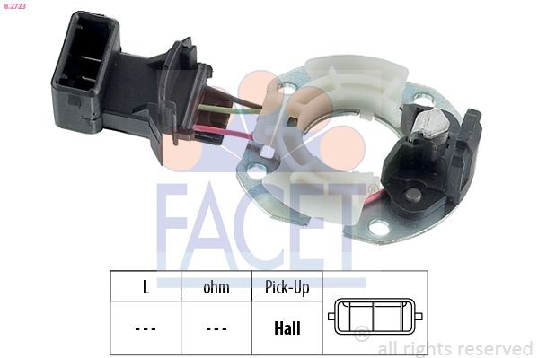 FACET Capteur, impulsion d'allumage 8.2723 Volkswagen GOL Capteur de vilebrequin FACET 8.2723