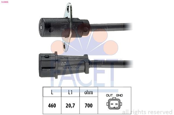 FACET Generatore di impulsi, Albero a gomiti 9.0005 FACET 9.0005 Sensore albero motore FORD Tourneo Connect / Grand Tourneo Connect MPV originali prezzo