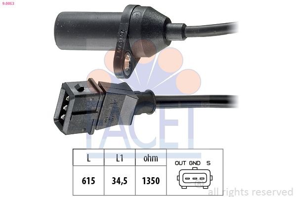 FACET Generatore di impulsi, Albero a gomiti 9.0053 FACET 9.0053 Sensore giri motore NISSAN TERRANO originali