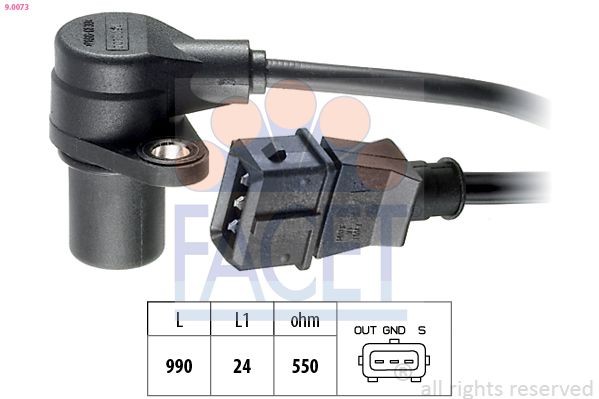 FACET Generatore di impulsi, Albero a gomiti 9.0073 9.0073 Sensore giri motore FACET OPEL ZAFIRA costo