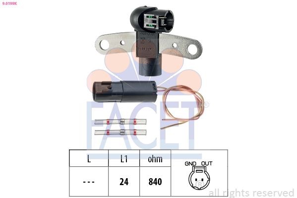 FACET Generatore di impulsi, Albero a gomiti 9.0199K FACET 9.0199K costo Sensore giri motore Renault Laguna 2 originale