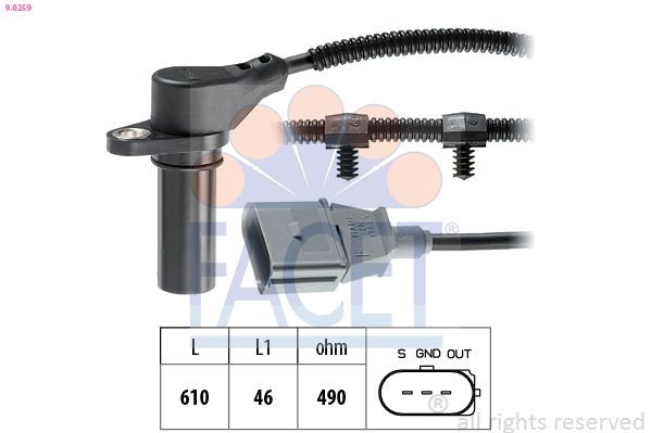 FACET Capteur PMH 9.0259 Volkswagen GOL Capteur pmh FACET 9.0259