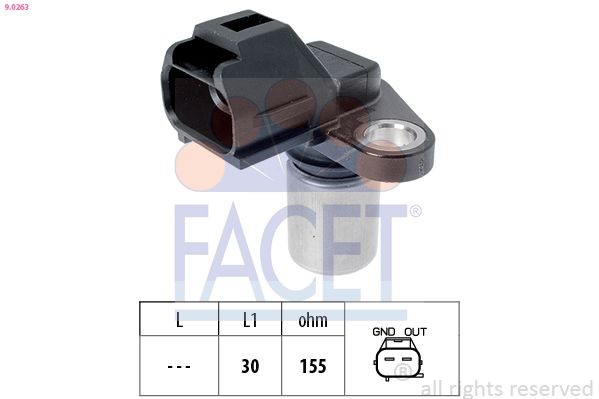 FACET Snímač impulzov kľukového hriadeľa 9.0263 Snímač otáčok motora FACET FUSION 9.0263 lacné