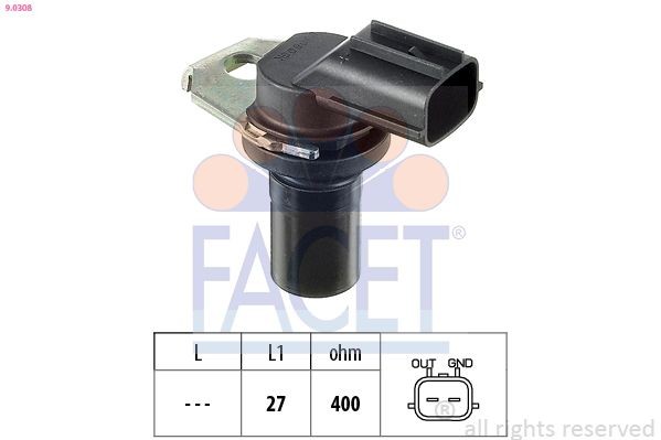 FACET RPM Sensor, automatic transmission 9.0308 9.0308 FACET speed sensor for ALFA ROMEO 166