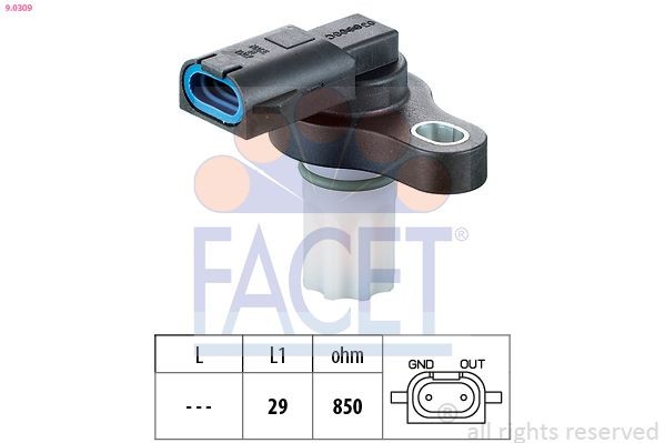 FACET RPM Sensor, automatic transmission 9.0309 ALFA ROMEO 166 FACET speed sensor 90309