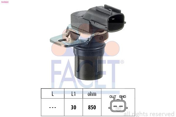 FACET Snímač otáčok, automatická prevodovka 9.0322 9.0322 Snímač rýchlosti FACET SEAT Mii