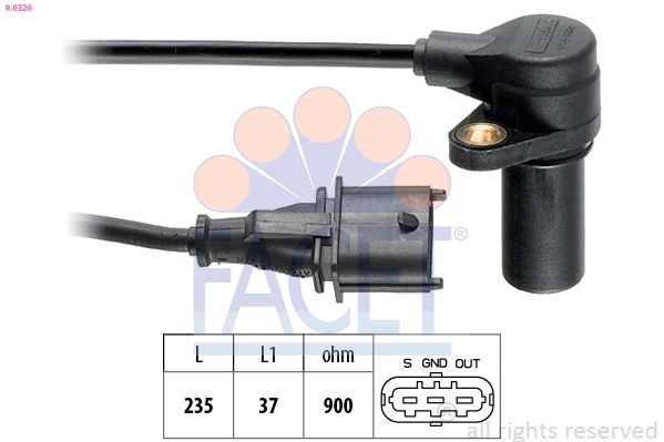 FACET Impulssianturi, kampiakseli 9.0326 9.0326 FACET Kampiakselin asentotunnistin OPEL CORSA