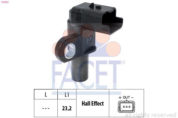 FACET Camshaft position sensor 9.0332 9.0332 FACET cam sensor PEUGEOT