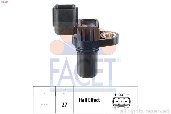 FACET Sensor, kamakselposisjon 9.0335 9.0335 Kamakselsensor FACET DACIA SANDERO