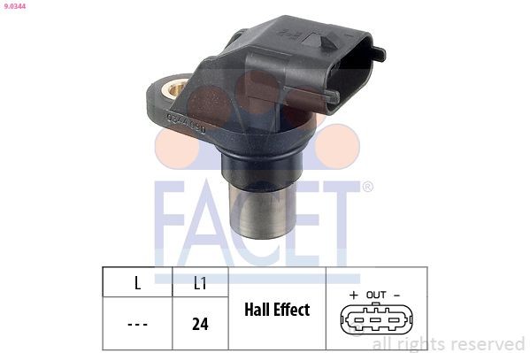 FACET Varvtalssensor, motorhantering 9.0344 9.0344 FACET kamaxelsensor Fiat STRADA