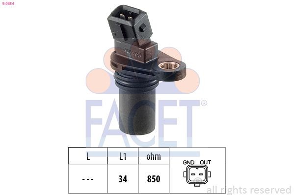 FACET Varvtalssensor, motorhantering 9.0354 9.0354 FACET kamaxelsensor SMART FORTWO