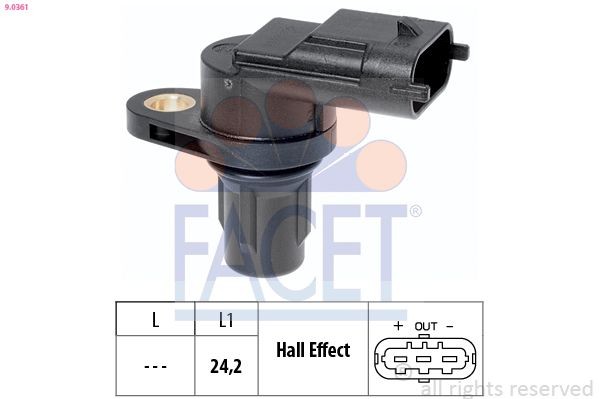 FACET Kamaxelgivare 9.0361 FACET 9.0361 Kamaxelgivare JEEP Gladiator (JT)