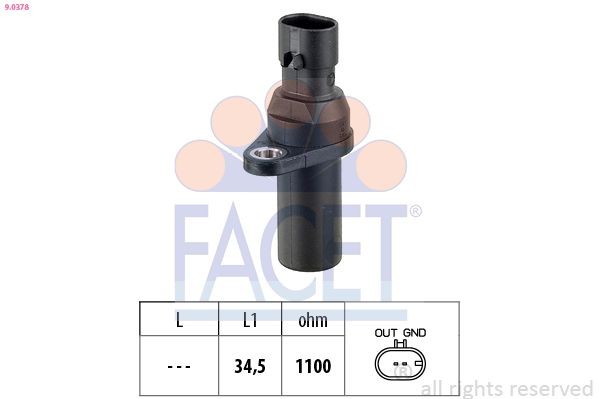 FACET Impulsgiver, veivaksel 9.0378 Veivsensor FACET Mazda BT-50 9.0378