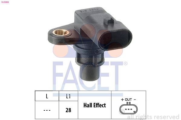FACET Sensor, kamakselposisjon 9.0388 9.0388 Kamsensor CHEVROLET NUBIRA FACET